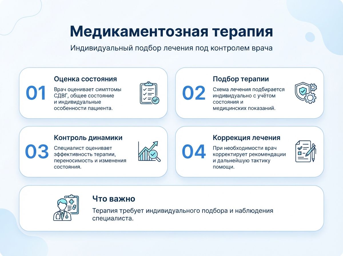 Лечение СДВГ в Каслях у детей и взрослыхинфографика